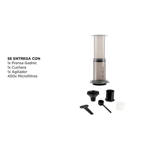 Cafetera Gadnic Cuk Aeropress Accesorios 3 Tazas Gris (CAFETE05) - Imagen 2