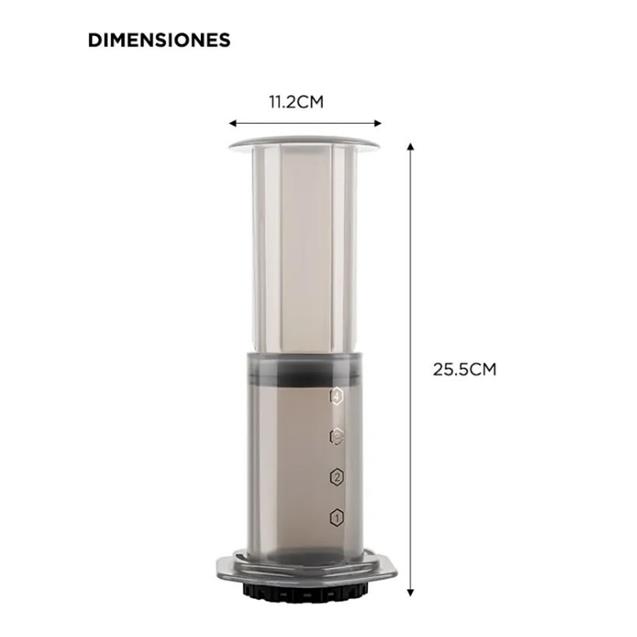 Cafetera Gadnic Cuk Aeropress Accesorios 3 Tazas Gris (CAFETE05) - Imagen 3