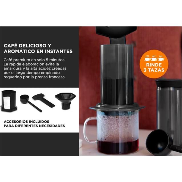 Cafetera Gadnic Cuk Aeropress Accesorios 3 Tazas Gris (CAFETE05) - Imagen 4