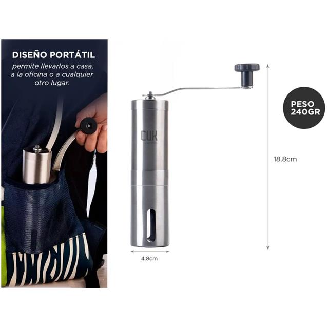 Molinillo Gadnic 40grs Manual Inoxidable (GRINDER3) - Imagen 6