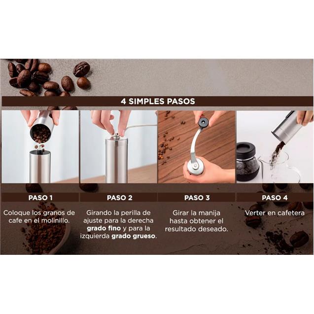 Molinillo Gadnic 40grs Manual Inoxidable (GRINDER3) - Imagen 5