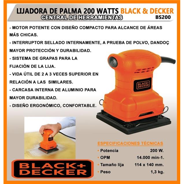 Lijadora B+D Bs200 Palma 200w 1/4 Hoja - Imagen 5