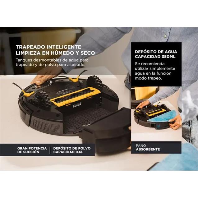 Aspiradora Gadnic Clean Duo Trapeadora Robot Negra (Z9600) - Imagen 5