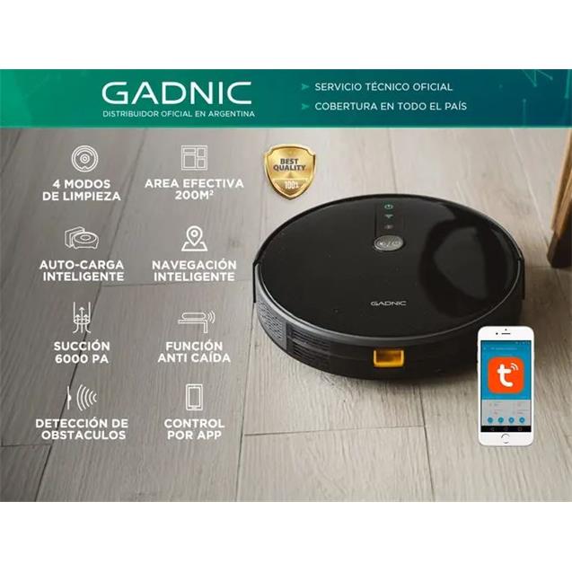 Aspiradora Gadnic Clean Duo Trapeadora Robot Negra (Z9600) - Imagen 2