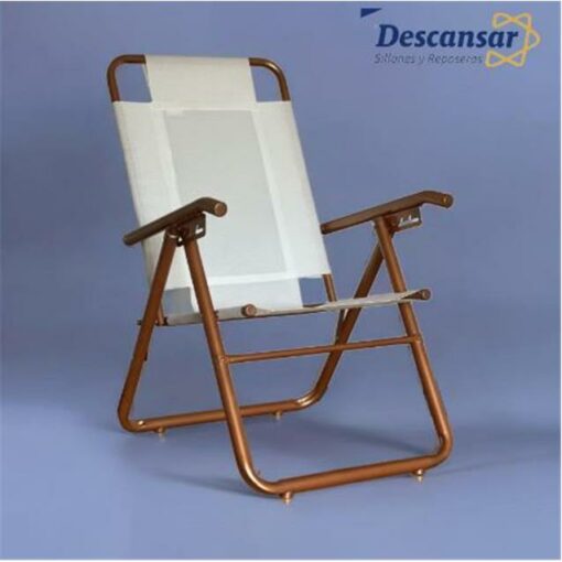 Reposera Descansar Xl Cobre 1 1/4" 5 Posic. Alum. 130 Kg, Hueso (80041)