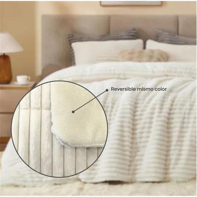 Acolchado Nordico Luxury Rib King Natural 280x230 - Imagen 2