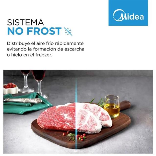 Heladera Midea con freezer No Frost Inverter Silver 300L (MDRB424FGE46AW) - Imagen 10