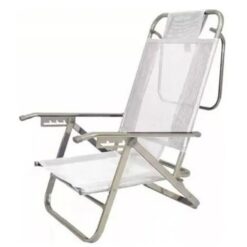 Reposera Descansar 5 Posic. Alum. Oval Blanca (80005)