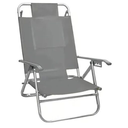 Reposera Descansar 5 Posic. Alum. Oval Gris (80005)