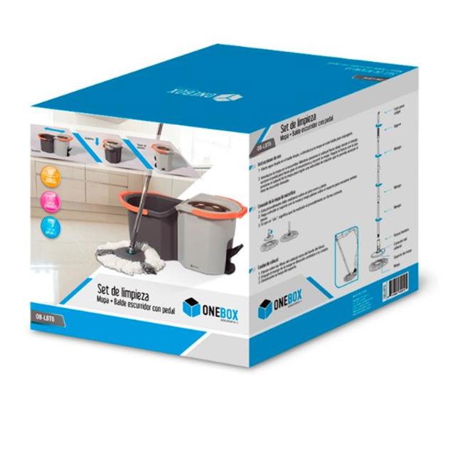 Mopa Onebox Centrifuga C/Balde Pedal Cubeta Separable Y Apilable (OB-LBT6) - Imagen 6