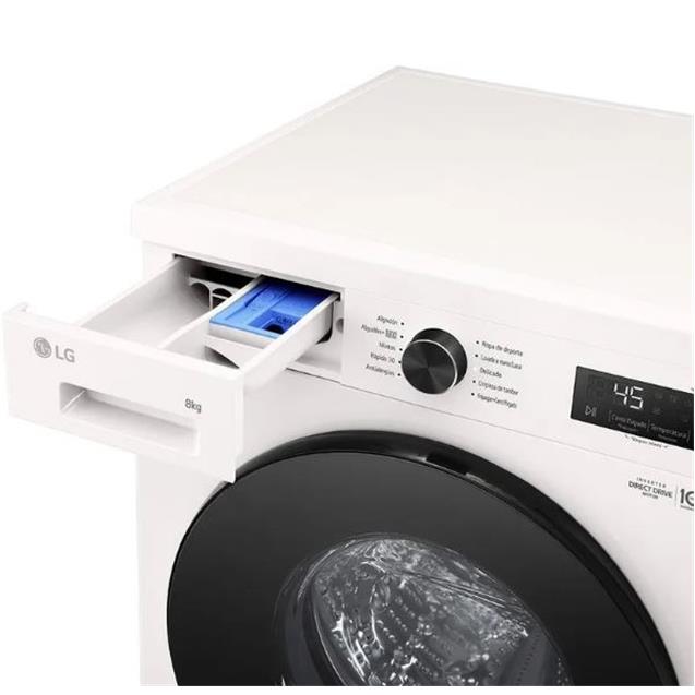 Lavarropas LG Inverter Direct Drive C/F 8kg 1200 Rpm Blanco (WM80GW) - Imagen 3