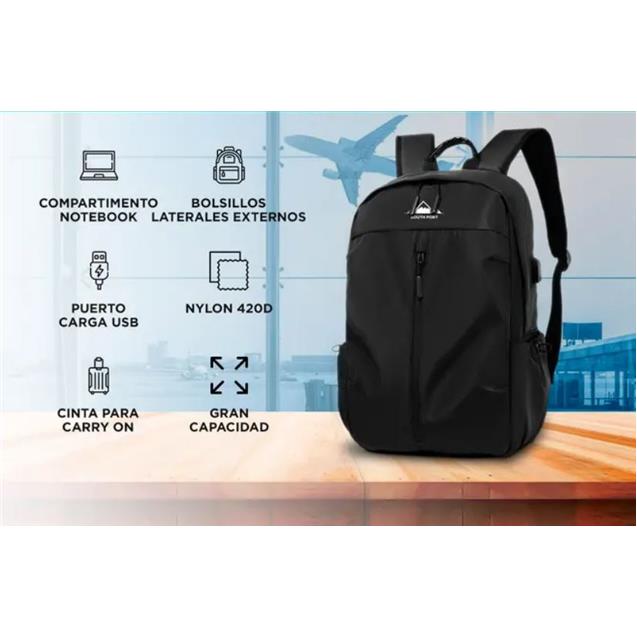 Mochila Gadnic South Port Nylon Portanotebook C/Usb (MOCH0560) - Imagen 2
