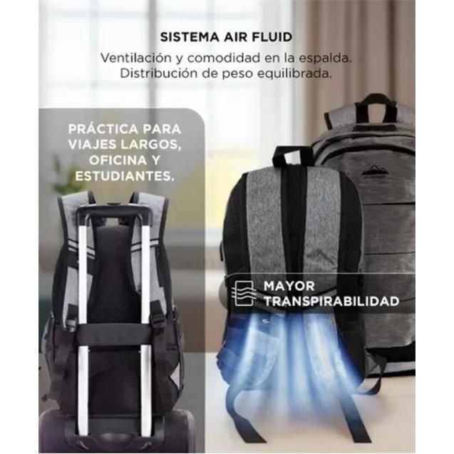 Mochila Gadnic South Port Pro Portanotebook C/ Usb Gris (MOCH0563) - Imagen 4