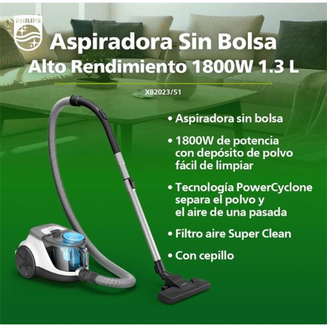 Aspiradora Philips 1800w Sin Bolsa (XB2023/51) - Imagen 6