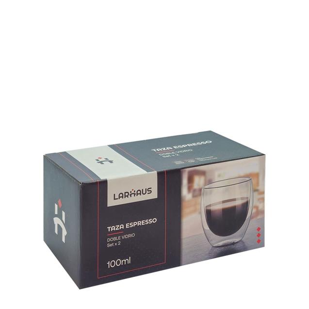 Set Tazas Larhaus Espresso Barista 100cc X2 Unidades (LH1065) - Imagen 2