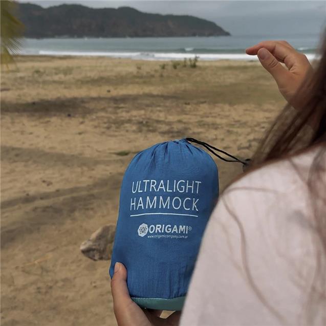 Hamaca Camping Origami Ultraligth Pocket Naranja/Gris - Imagen 3