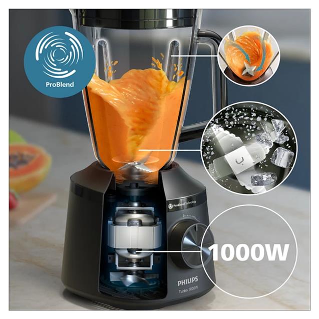Licuadora Philips 1000w 3LT Black (2260/90) - Imagen 2
