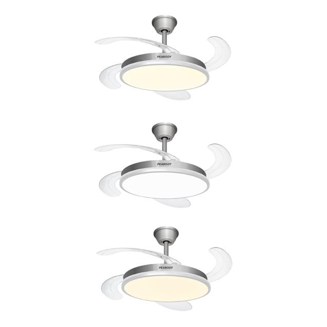 Ventilador De Techo Peabody Luz Led Rebatible. Inox (PE-VTRDC410S) - Imagen 3