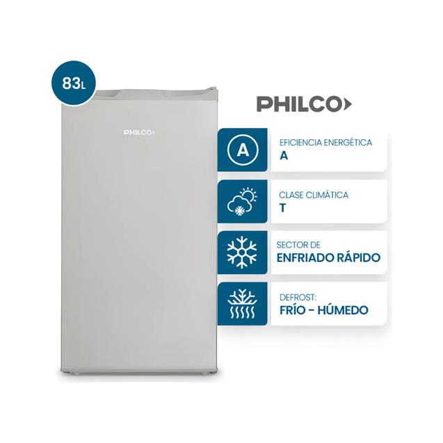 Heladera Bajo Mesada Philco Sin Freezer Plata 83 L (BM093P2)