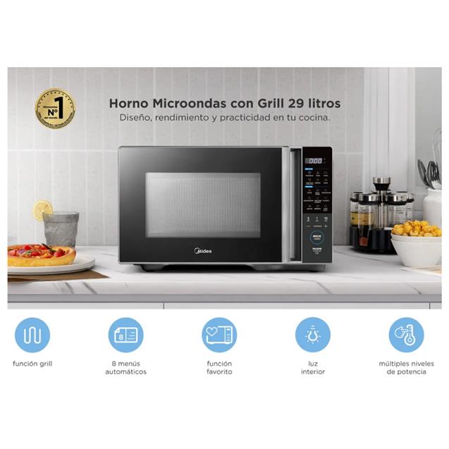 Microondas Midea 29 Lts Grill Gris (EG128GAR1) - Imagen 7