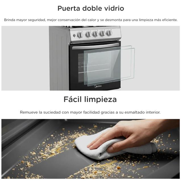 Cocina Multigas Midea 50 cm Gris (MG4P) - Imagen 7
