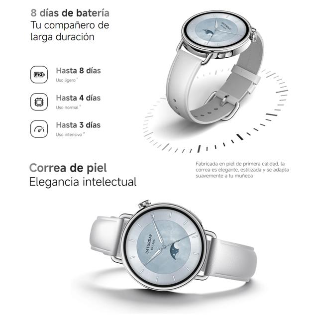 Smartwatch Xiaomi S4 41mm Leather White (BHR07VUGL) - Imagen 4