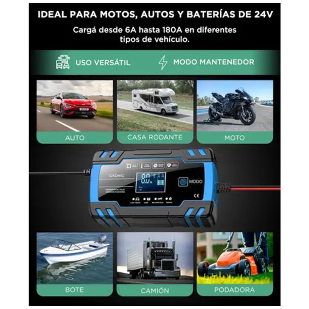 Cargador De Batería Gadnic Automático 12v / 24v (AV000410) - Imagen 4