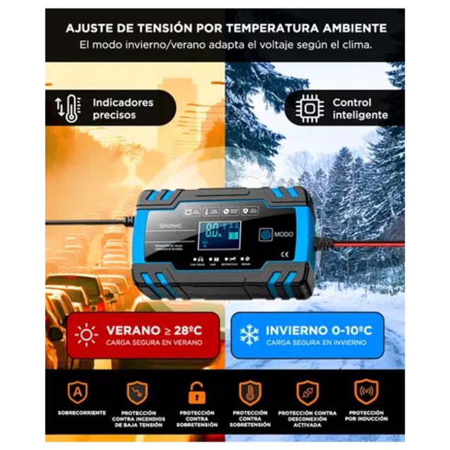 Cargador De Batería Gadnic Automático 12v / 24v (AV000410) - Imagen 5