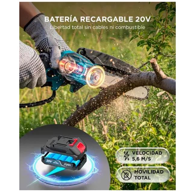 Mini Motosierra Gadnic Ziyen 2 Cadenas/ 2 Bat 20v 1.5ah Estuche (SIER0008) - Imagen 6