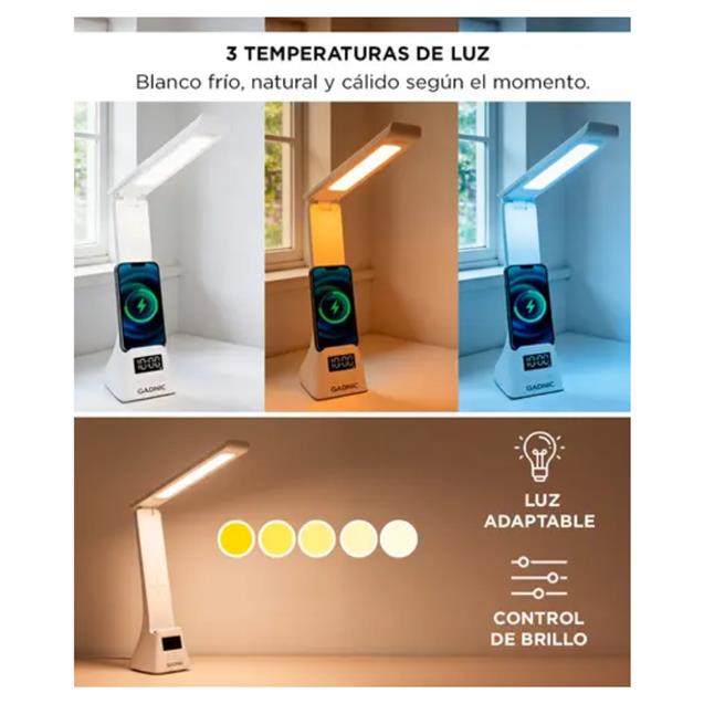 Luz Escritorio Gadnic Carga Inalámbrica (DESKL014) - Imagen 2