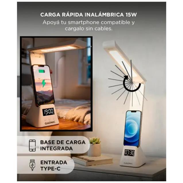 Luz Escritorio Gadnic Carga Inalámbrica (DESKL014) - Imagen 3