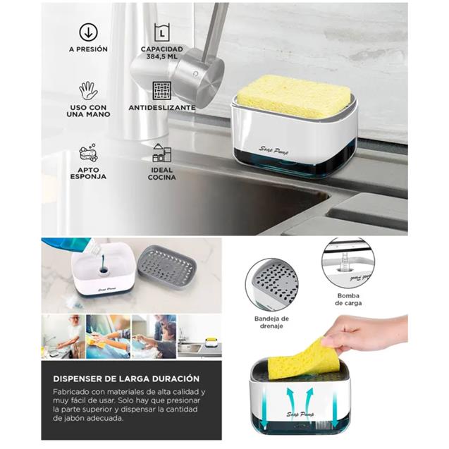 Dispenser De Jabón Gadnic Para Esponjas Cocina (SOAP0001) - Imagen 3