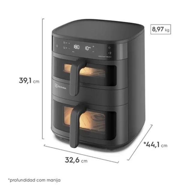 Freidora Electrolux Airfryer11lts Digital Doble Cesta (EAF190) - Imagen 6