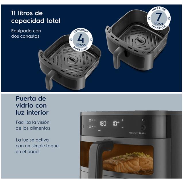 Freidora Electrolux Airfryer11lts Digital Doble Cesta (EAF190) - Imagen 7