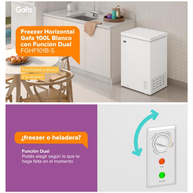 Freezer Gafa 100 Lts 1 Puerta Blanco (FGHF101BS) - Imagen 9