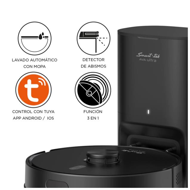 Aspiradora Robot Smart-tek Ava Ultra Wifi Base Intelig. 3 en 1 - Imagen 9