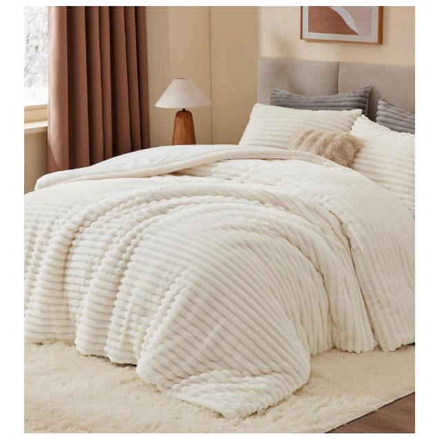 Acolchado Nordico Luxury Rib Queen Natural 240x230 C/Fundas De Almohadas - Imagen 2