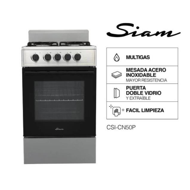 Cocina Multigas Siam Essential 50 cm Plata (CSI-CN50P) - Imagen 7
