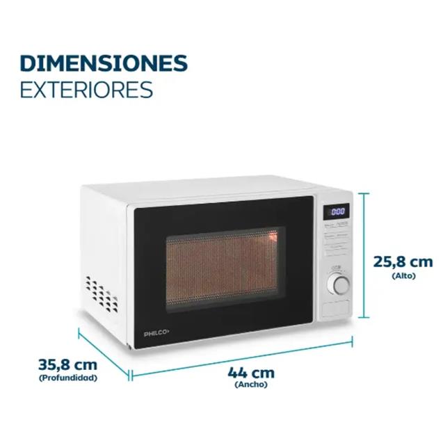 Microondas Philco Digital 20 Lts Blanco (PHDW20UAN) - Imagen 3