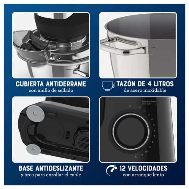 Batidora De Pie Oster 850w 4Lts Negro (FPSTSMPL2B) - Imagen 6