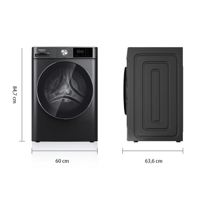 Lavasecarropas Philco Carga Frontal One Touch Direct Drive Inverter 12/8 kg 1400 rpm Titanium (94PHLS128-2TN) - Imagen 6