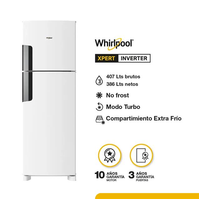 Heladera Inverter Whirlpool 386 Lts Blanca (WRM42MB) - Imagen 3