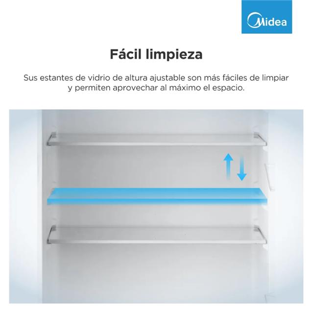 Heladera Midea Top Mount con Freezer Cíclica Blanca 240 L (MDRT333) - Imagen 10