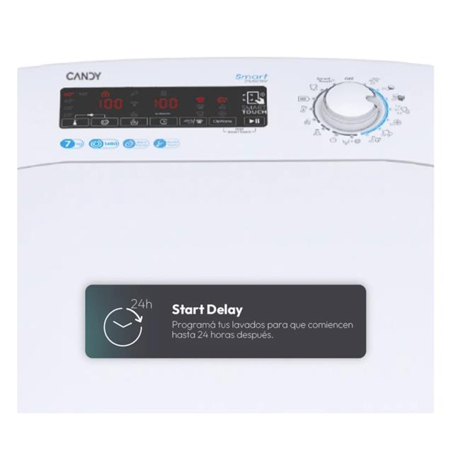 Lavarropas Candy Carga Superior 7 kg 1200 rpm Blanco (CSTG272D11-12) - Imagen 3