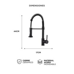 Alternative view of Grifería Monocomando Gadnic Flexible Doble Salida Para Cocina Negro (GRIFI023)