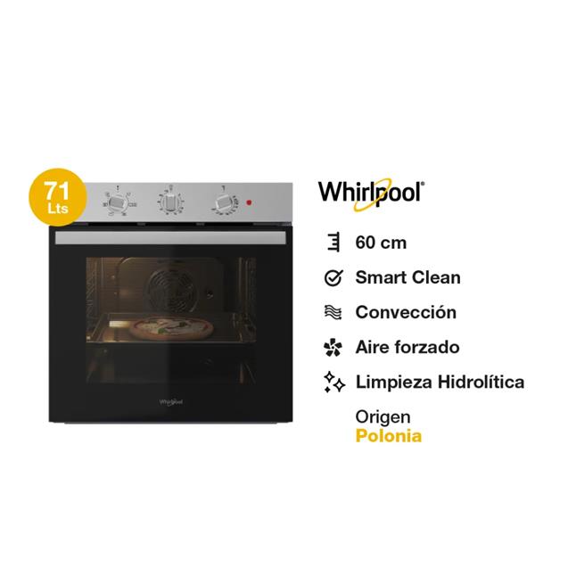 Horno Whirlpool Eléctrico. 71 Lts Silver (WOB71AS) - Imagen 2