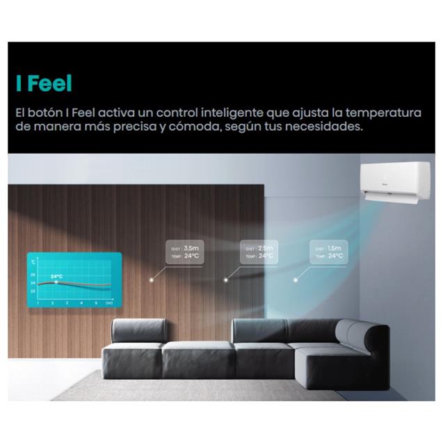 Split Inverter Hisense 3000 Frío/Calor (AS12UW4RLR) - Imagen 6