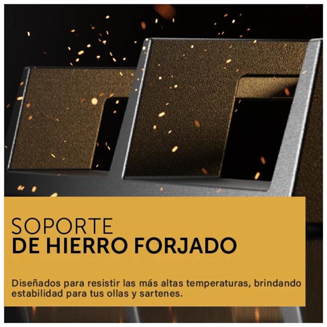 Anafe a Gas Vondom 60 Cm Vidrio Templado Negro (VAG60N4/ME) - Imagen 3