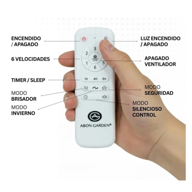 Ventilador De Techo Abon Garden Línea Zentra (AGZ 48 200 BL OS) - Imagen 7
