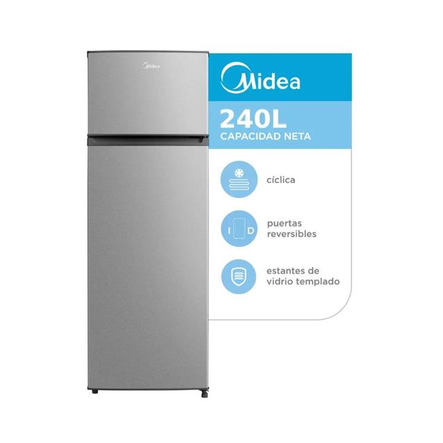 Heladera Top Mount Midea con Freezer Silver 240 L (MDRT333) - Imagen 5